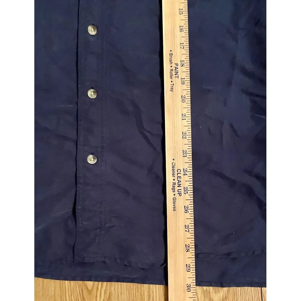 The North Face Men's Long Sleeve Dress Shirt Size M Button Down Navy‎ Blue F